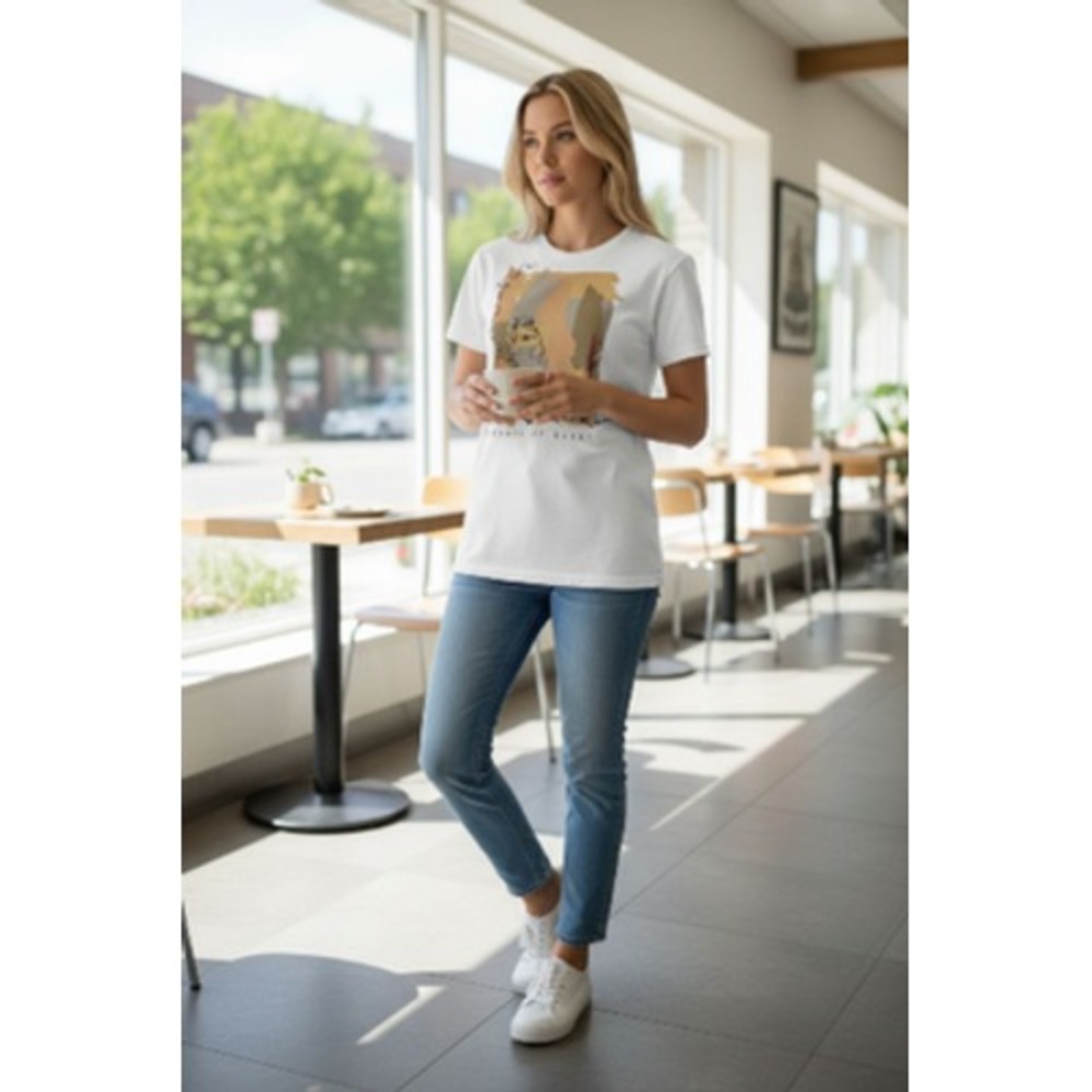Modernlux Shirt Womens XXS White Shades Of Beauty Graphic Tee Casual Crewneck‎